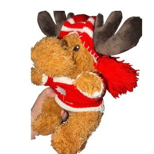 Canada Moose Plush Stuffed Animal Red Sweater Maple Leaf Holiday